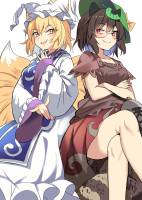 __yakumo_ran_and_futatsuiwa_mamizou_touhou_drawn_b